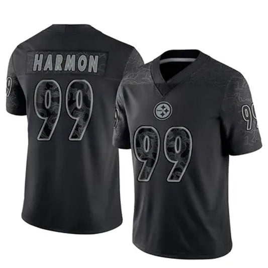 P.Steelers #99 Derrick Harmon Player Black RFLCTV Limited Football Jerseys