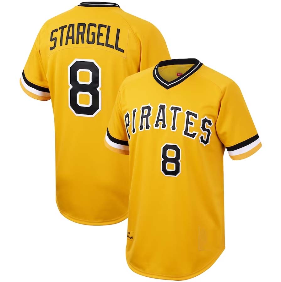P.Pirates #8 Willie Stargell Player Cooperstown Collection Authentic Jersey - Gold Baseball Jerseys