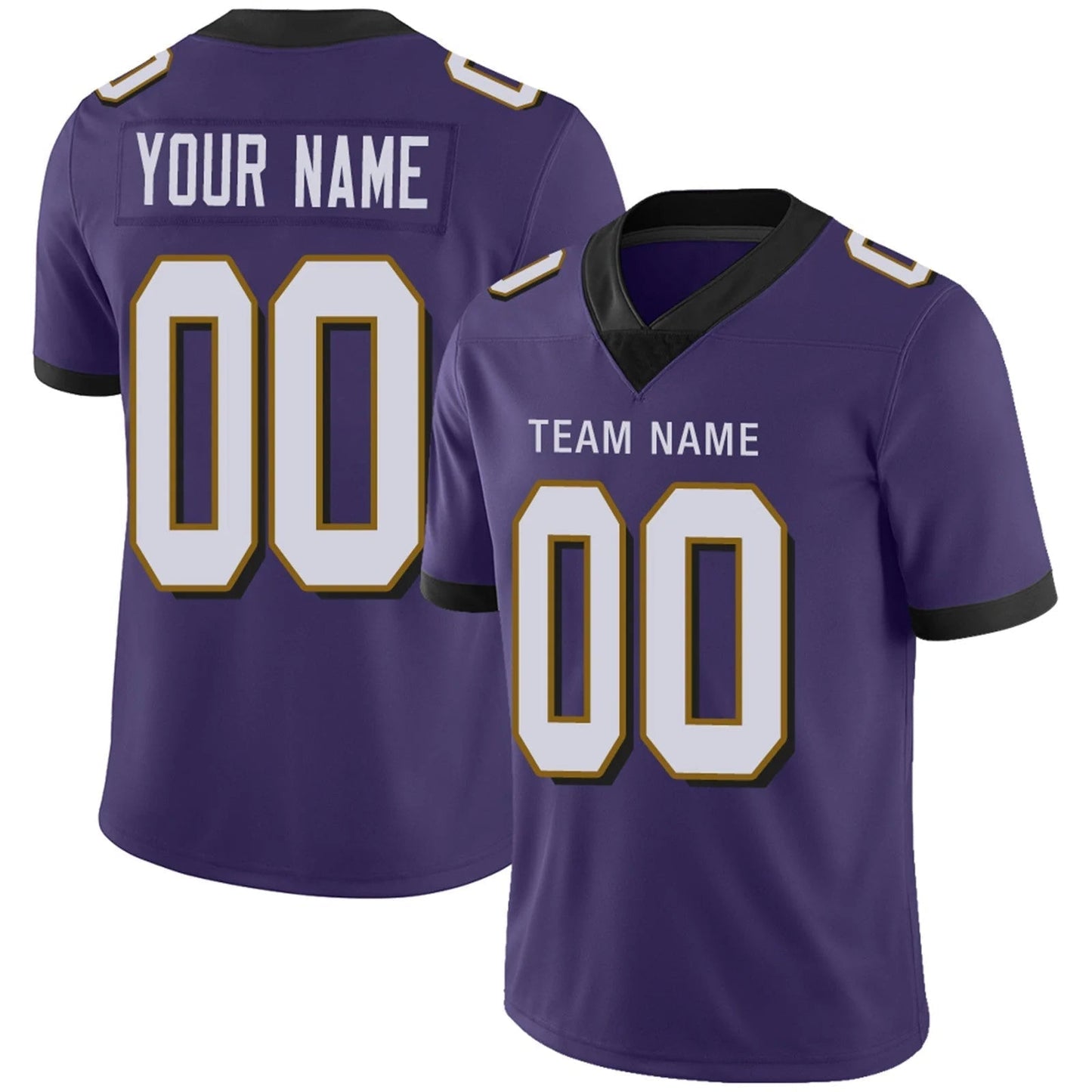 Custom B.Ravens Purple Personalized Design Football Jerseys