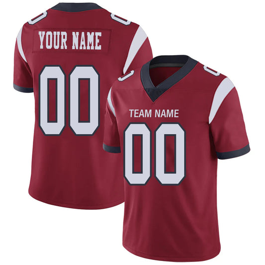 Custom H.Texans Red Personalized Design Football Jerseys