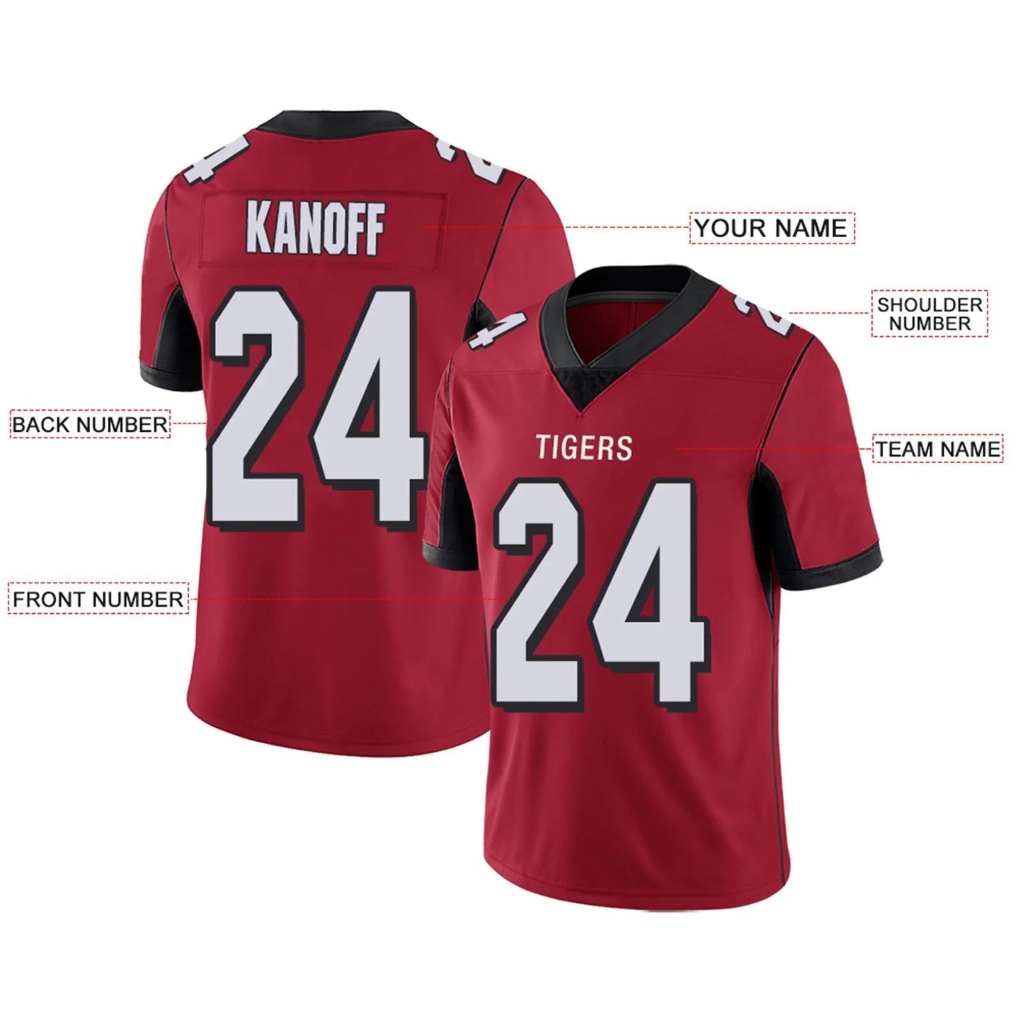Custom A.Falcons Red Personalized Design Football Jerseys