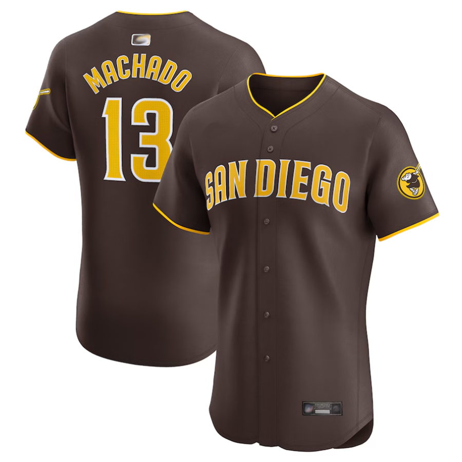 S.Diego Padres #13 Manny Machado Player Brown Road Elite Baseball Jerseys����?��???