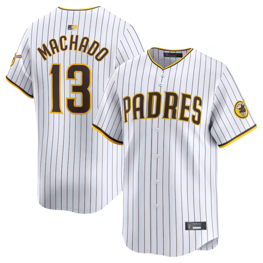 S.Diego Padres #13 Manny Machado Player White Home Limited Baseball Jerseys