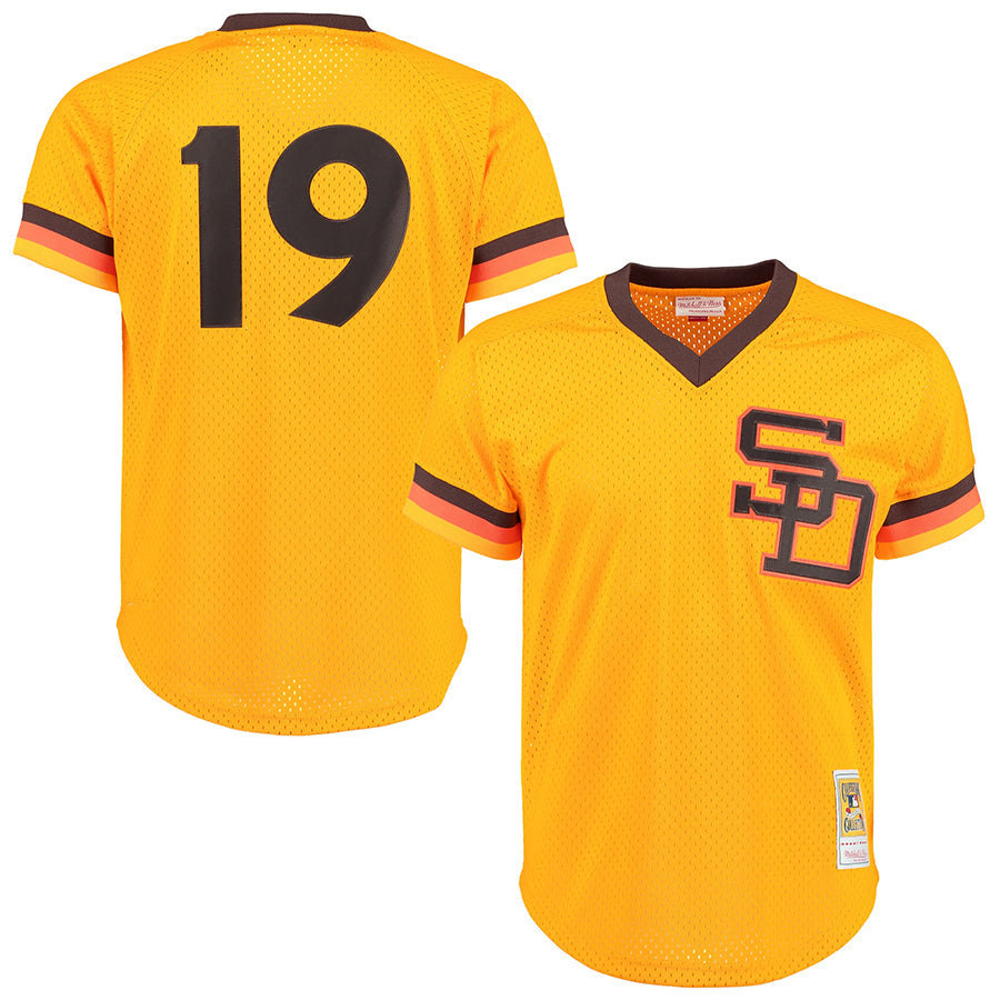S.Diego Padres #19 Tony Gwynn Player Gold Home Cooperstown Collection Bseball Jerseys