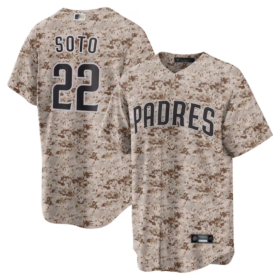 S.Diego Padres #22 Juan Soto Player Camo USMC Replica Baseball Jerseys