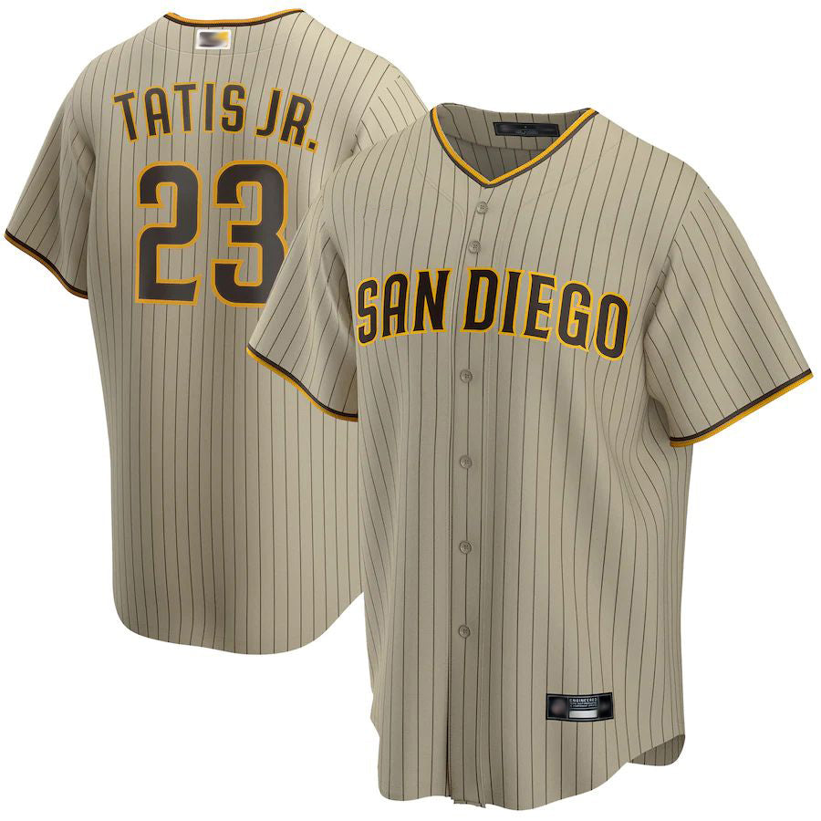 S.Diego Padres #23 Fernando Tatis Jr. Player Tan Replica Baseball Jerseys