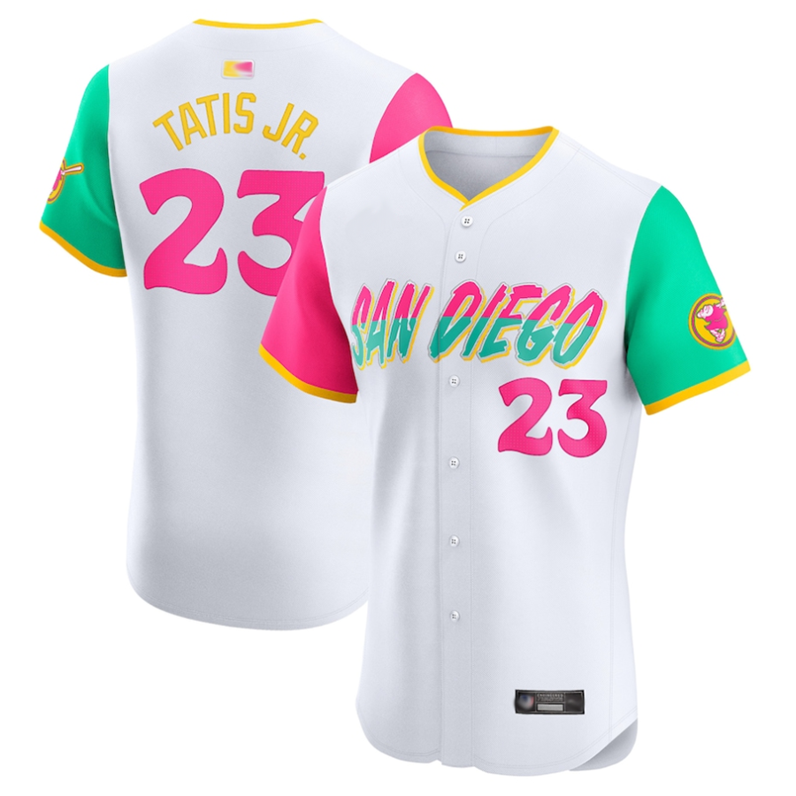 S.Diego Padres #23 Fernando Tatis Jr. Player White City Connect Elite Baseball Jerseys