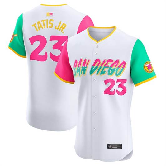 S.Diego Padres #23 Fernando Tatis Jr. Player White City Connect Elite Baseball Jerseys