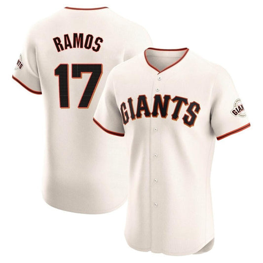 S.Francisco Giants #17 Heliot Ramos Player White Limited Elite Baseball Jerseys