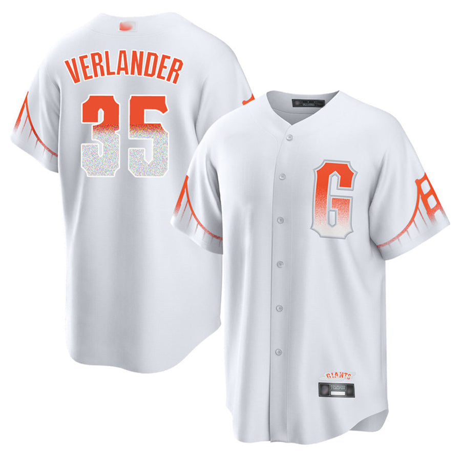 S.Francisco Giants #35 Justin Verlander Player White City Connect Limited Bseball Jerseys