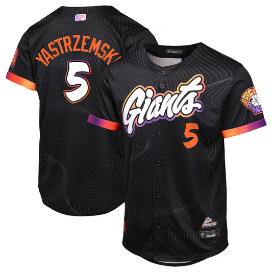 S.Francisco Giants #5 Mike Yastrzemski Player Anthracite City Connect Limited Baseball Jerseys