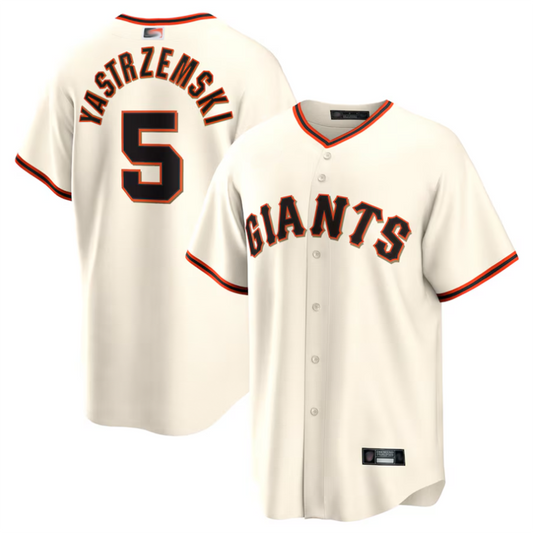 S.Francisco Giants #5 Mike Yastrzemski Player Cream Home Replica Baseball Jerseys
