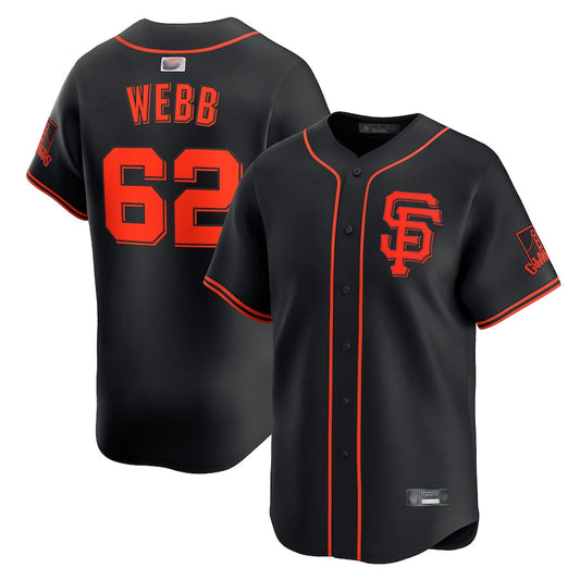 S.Francisco Giants #62 Logan Webb Player Black Limited Baseball Jerseys