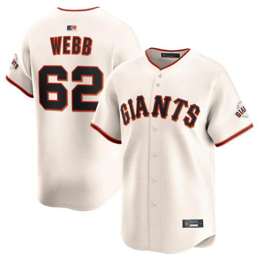 S.Francisco Giants #62 Logan Webb Player Cream Home Limited Baseball Jerseys