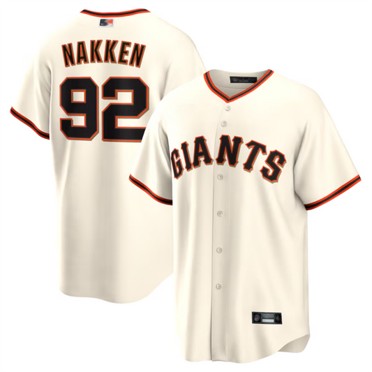 S.Francisco Giants #92 Alyssa Nakken Player Cream Home Replica Baseball Jerseys