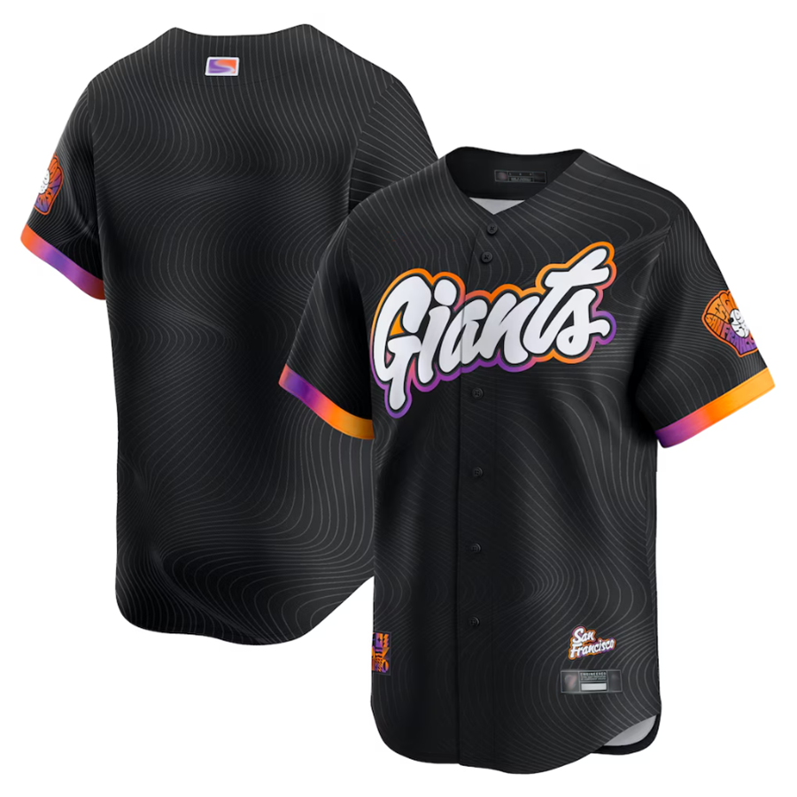 S.Francisco Giants Blank Player Anthracite City Connect Limited Baseball Jerseys