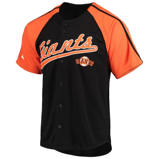 S.Francisco Giants Blank Player Stitches Black Button-Down Raglan Replica Team Baseball Jerseys