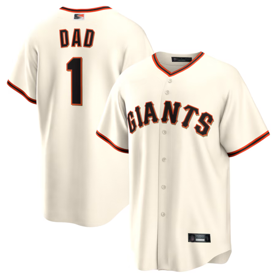 S.Francisco Giants White #1 Dad Player Home Replica Baseball Jerseys