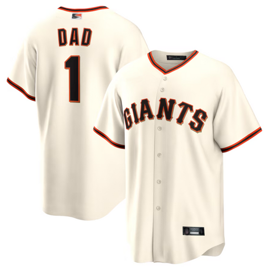 S.Francisco Giants White #1 Dad Player Home Replica Baseball Jerseys