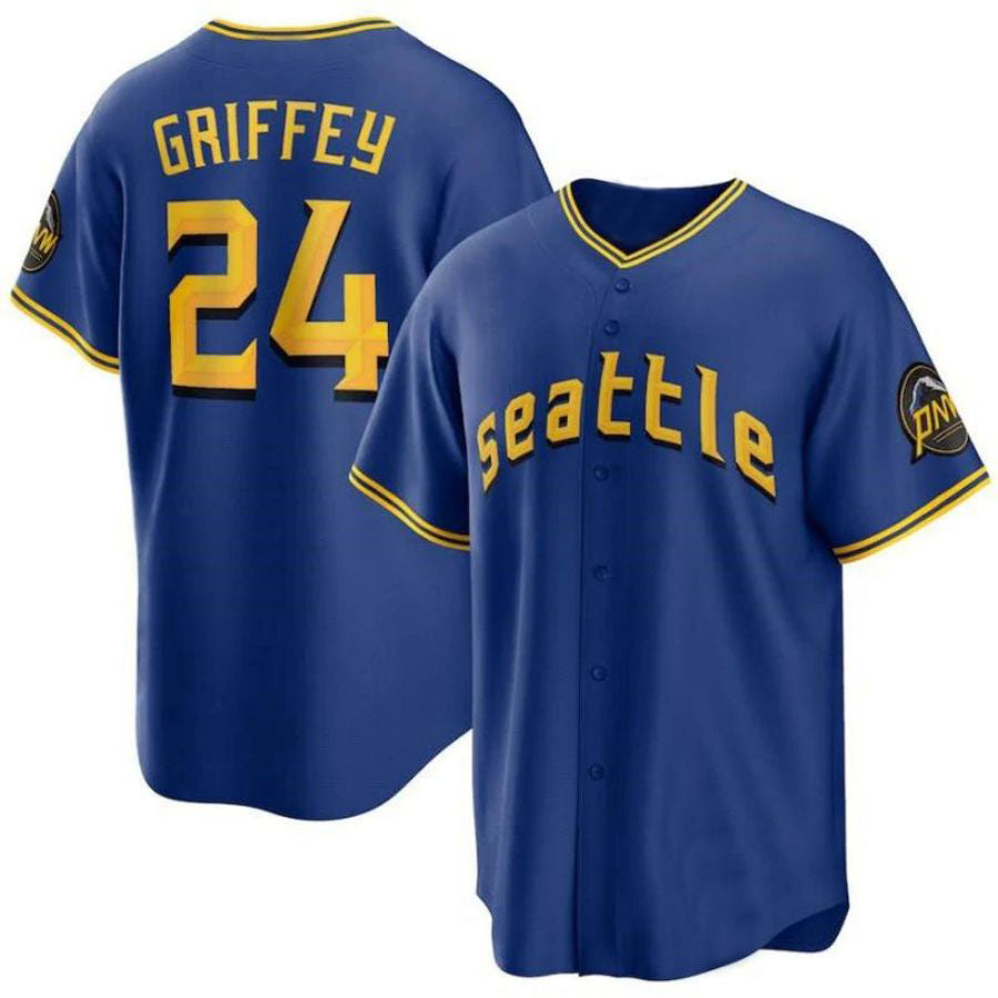 S.Mariners #24 Ken Griffey Jr. Player Royal City Connect Replica Baseball Jerseys