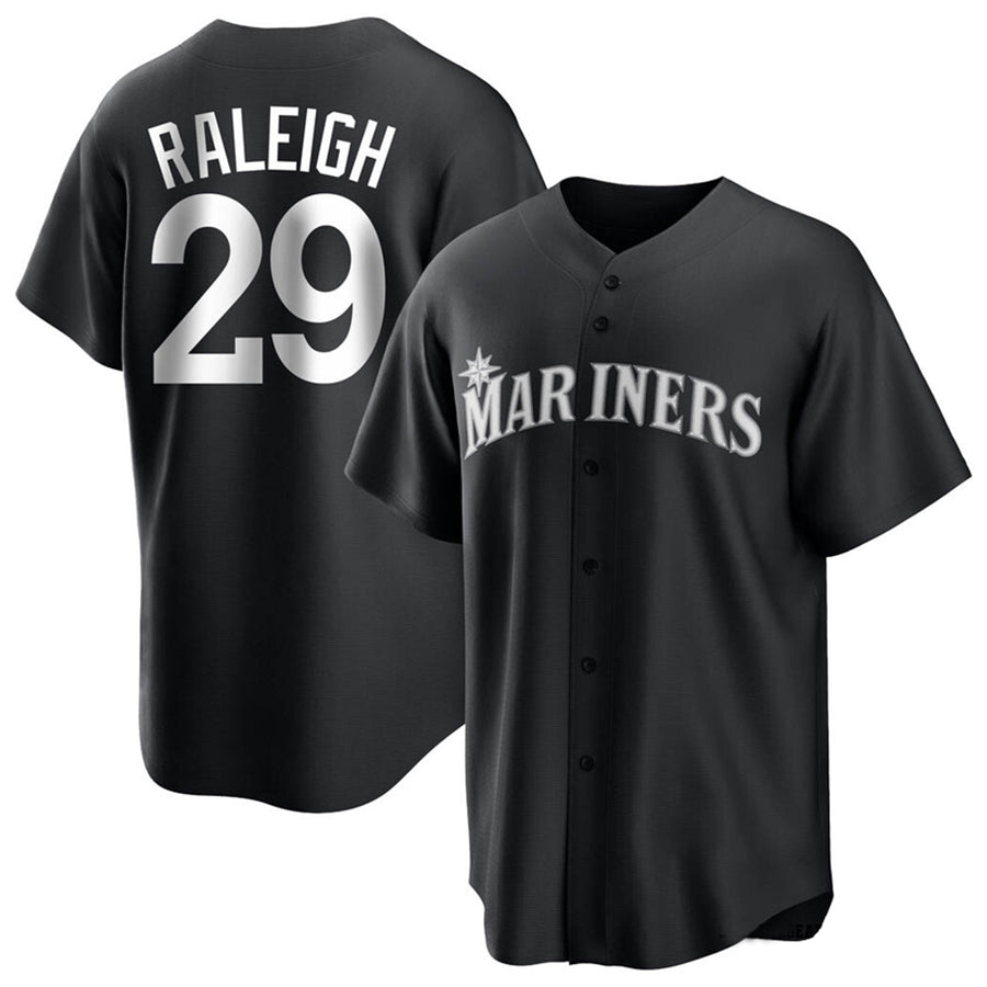 S.Mariners #29 Cal Raleigh Player Black Replica Baseball Jerseys