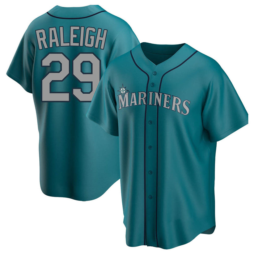 S.Mariners #29 Cal Raleigh Player Green Replica Baseball Jerseys