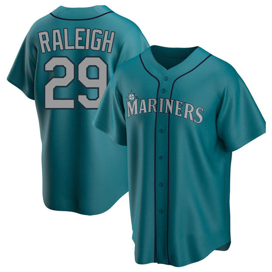 S.Mariners #29 Cal Raleigh Player Green Replica Baseball Jerseys
