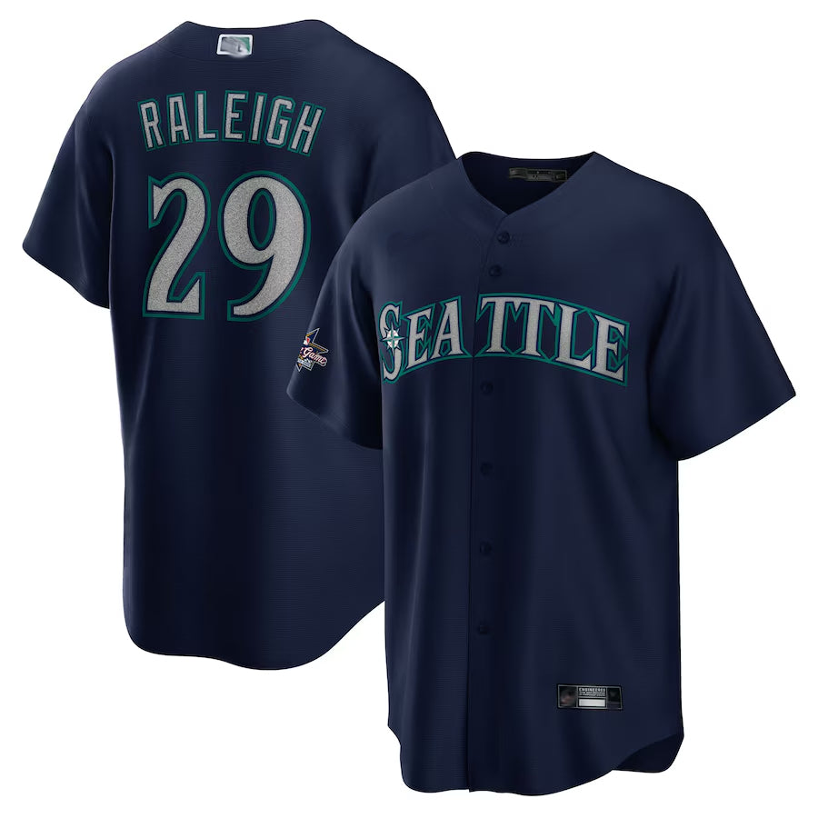 S.Mariners #29 Cal Raleigh Player Navy All-Star Game Road Replica Baseball Jerseys
