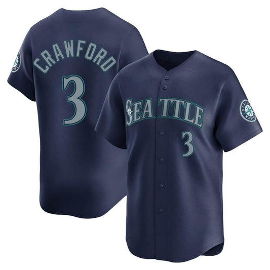 S.Mariners #3 J.P. Crawford Player Road Home Limited Baseball Jerseys