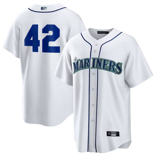 S.Mariners #42 Player White Home 2025 Jackie Robinson Day Replica Baseball Jerseys