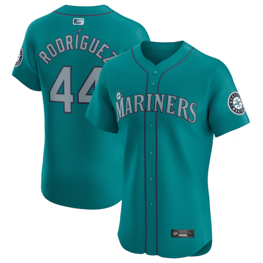 S.Mariners #44 Julio Rodr��aguez Player Aqua Elite Baseball Jerseys