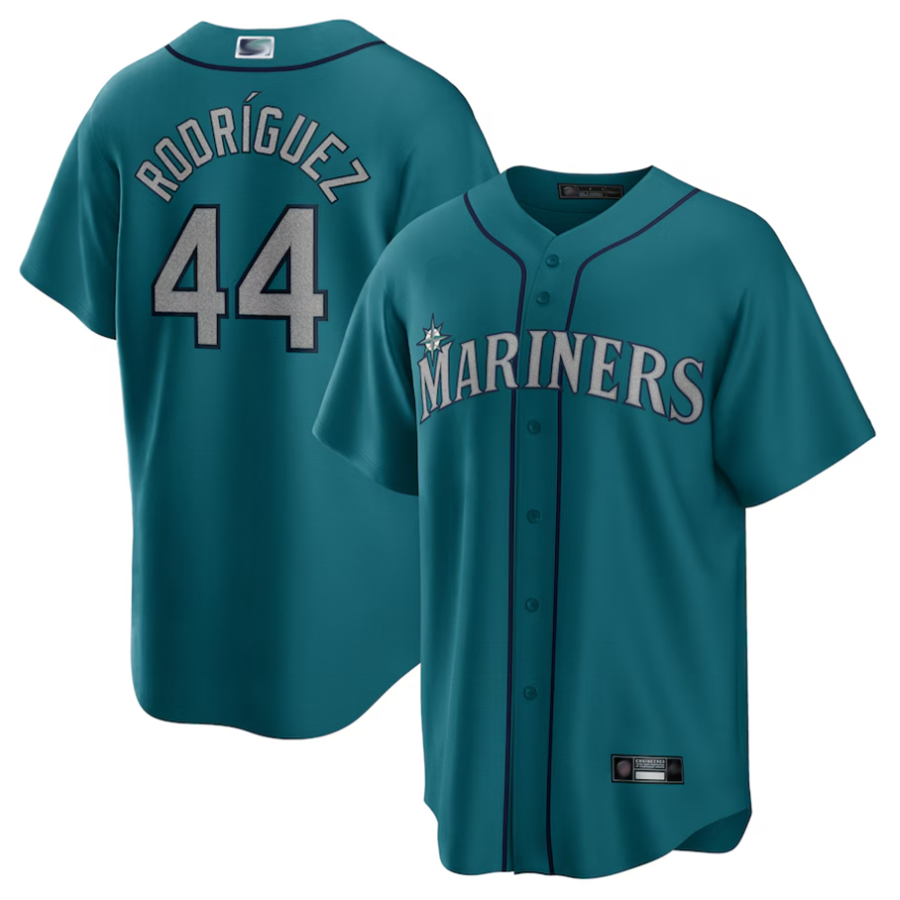 S.Mariners #44 Julio Rodriguez Player Aqua Replica Baseball Jerseys
