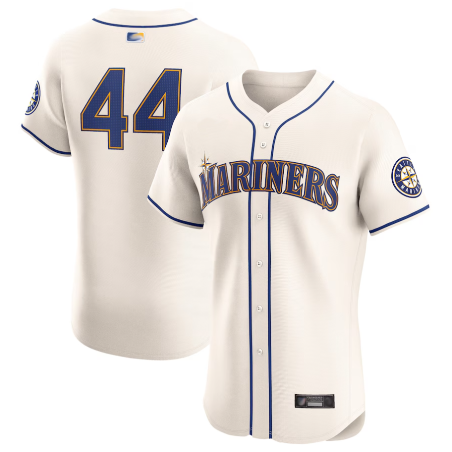 S.Mariners #44 Julio Rodr��aguez Player Cream Elite Baseball Jerseys