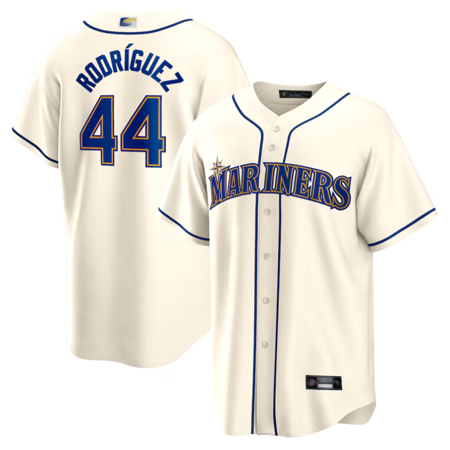 S.Mariners #44 Julio Rodriguez Player Cream Replica Baseball Jerseys