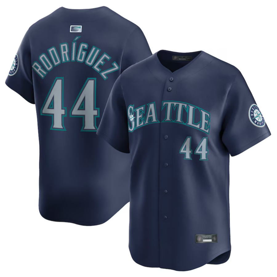S.Mariners #44 Julio Rodriguez Player Navy Road Limited Baseball Jerseys