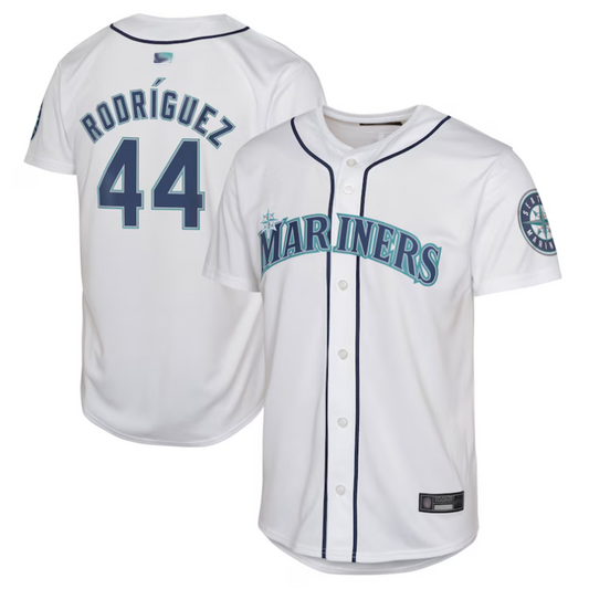 S.Mariners #44 Julio Rodr��aguez Player White Home Limited Baseball Jerseys