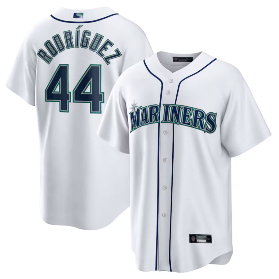 S.Mariners #44 Julio Rodriguez Player White Home Replica Baseball Jerseys