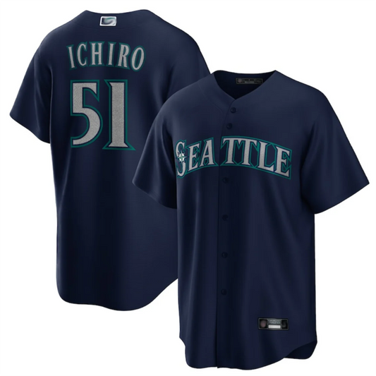 S.Mariners #51 Ichiro Suzuki Player Navy Cooperstown Collection Limited Baseball Jerseys