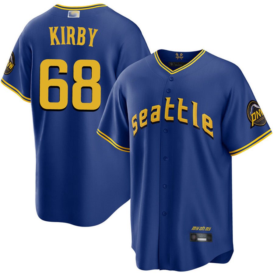 S.Mariners #68 George Kirby Player Royal City Connect Replica Baseball Jerseys