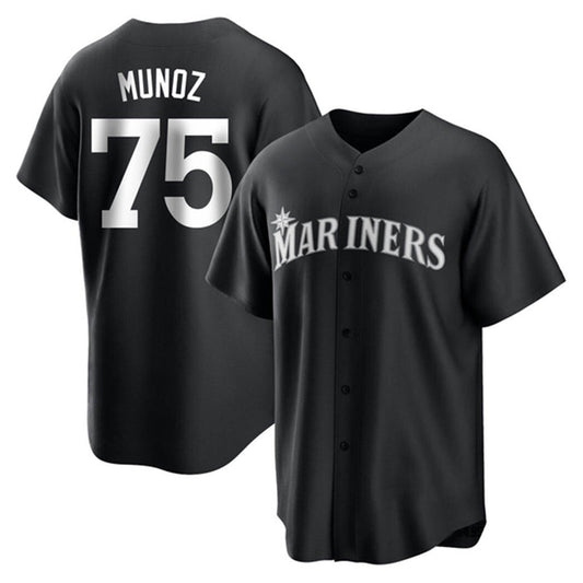 S.Mariners #75 Andres Munoz Player Black Home Limited Baseball Jerseys