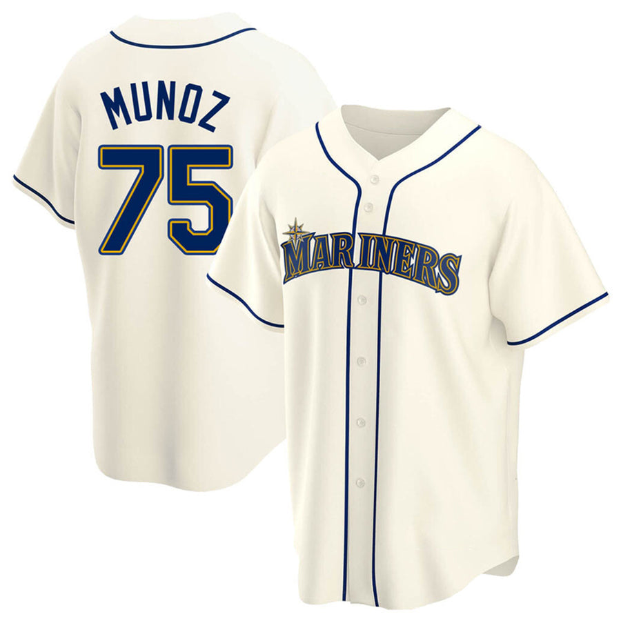 S.Mariners #75 Andres Munoz Player Ceram Home Replica Baseball Jerseys