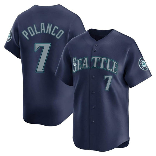 S.Mariners #7 Jorge Polanco Player Navy Home Limited Baseball Jerseys