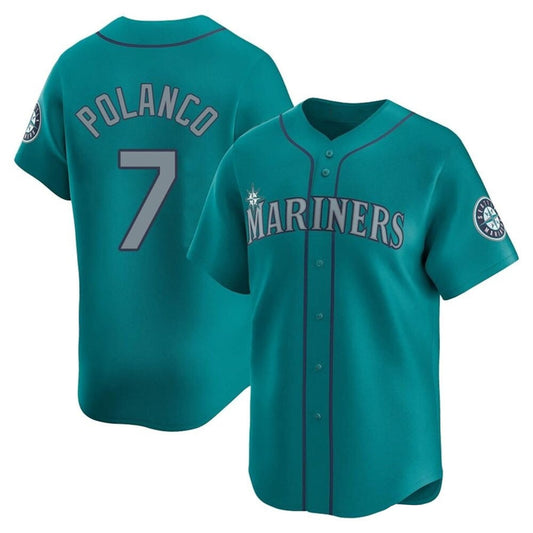 S.Mariners #7 Jorge Polanco Player Teal Home Limited Baseball Jerseys