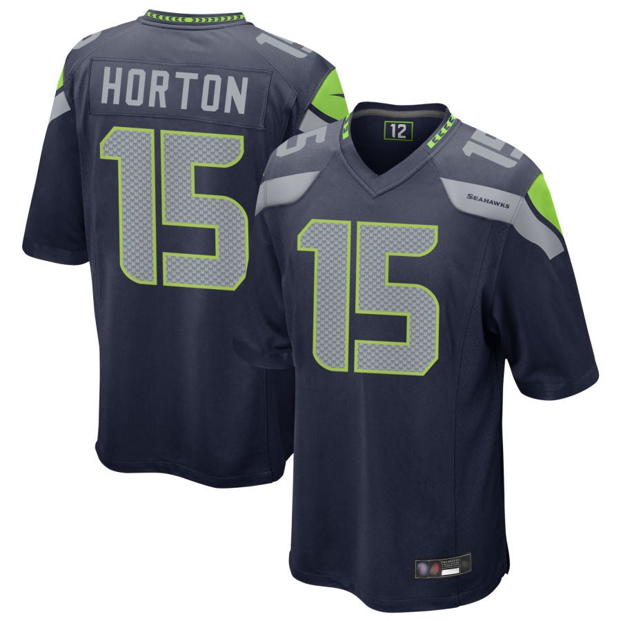 S.Seahawks #15 Tory Horton Player Navy Home Game Football Jerseys