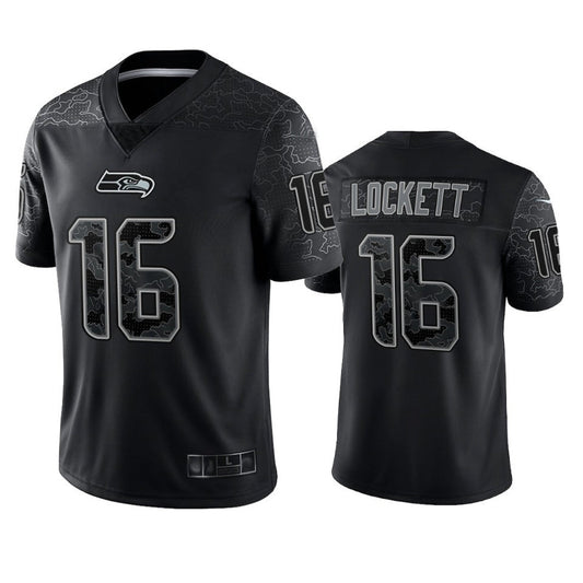 S.Seahawks #16 Tyler Lockett Player Black RFLCTV Limited Football Jerseys
