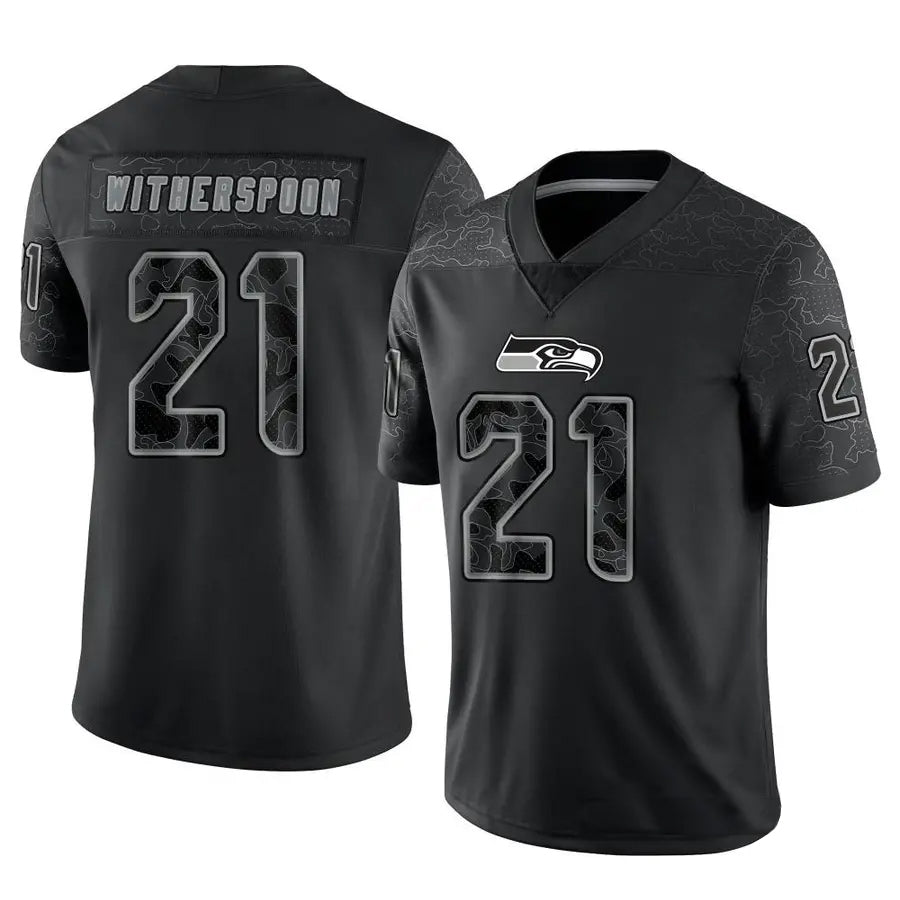 S.Seahawks #21 Devon Witherspoon Player Black RFLCTV Limited Football Jerseys