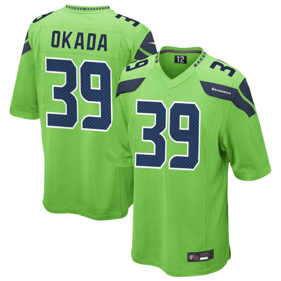 S.Seahawks #39 Ty Okada Player Green Game Football Jerseys