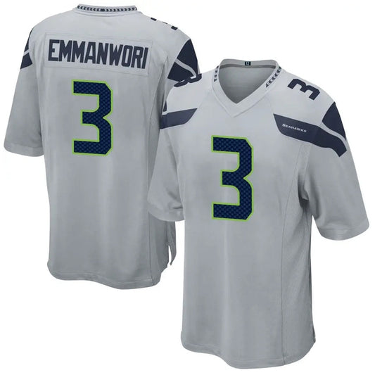 S.Seahawks #3 Nick Emmanwori Player Grey Game Football Jerseys