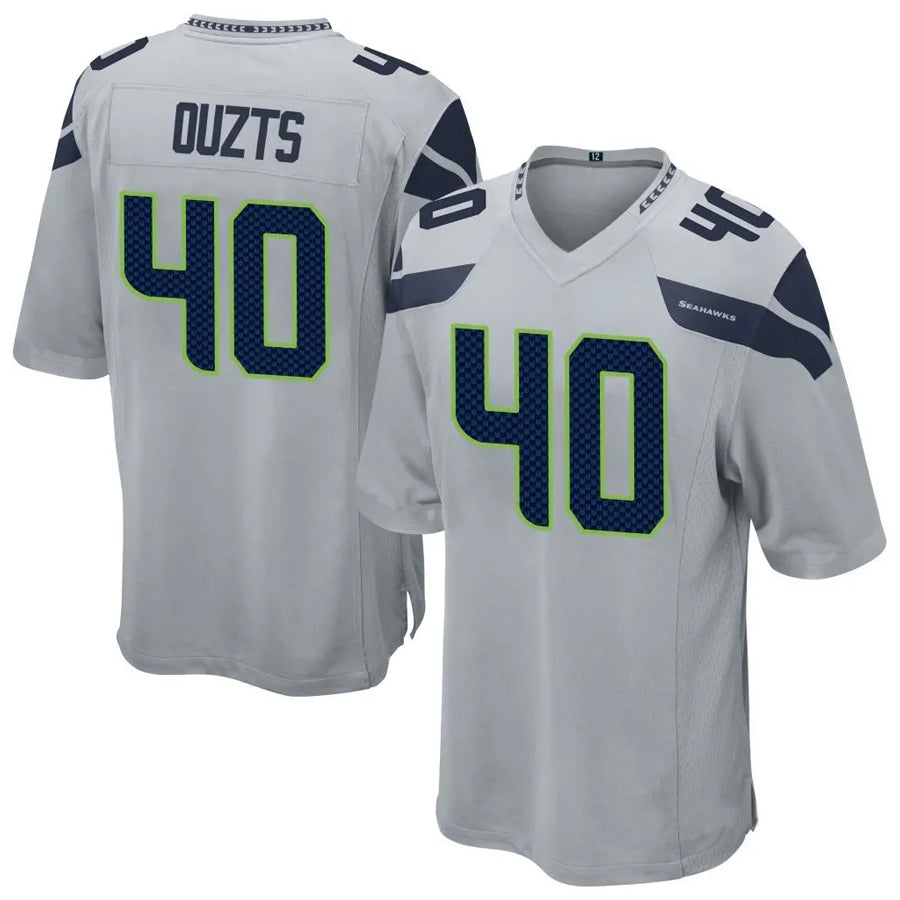 S.Seahawks #40 Robbie Ouzts Player Grey Game Football Jerseys