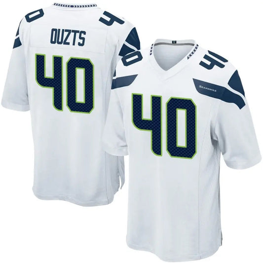 S.Seahawks #40 Robbie Ouzts Player White Home Game Football Jerseys